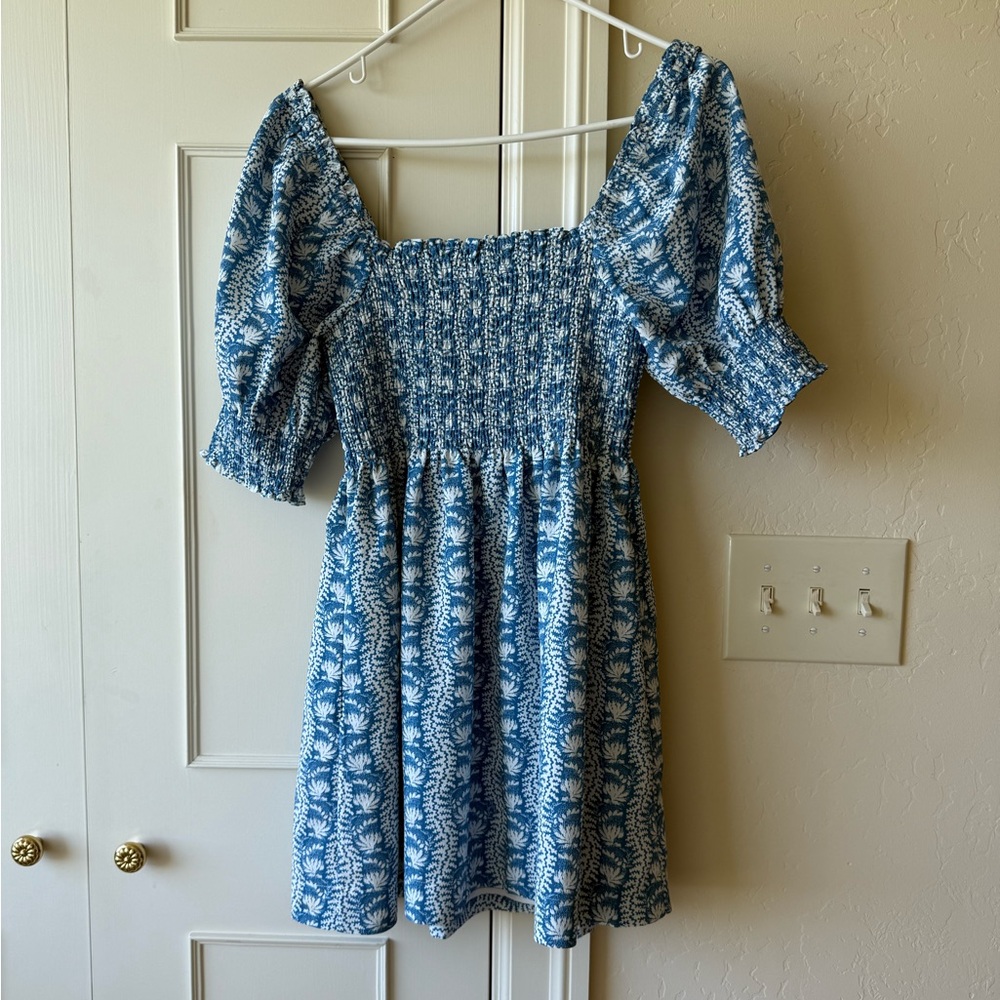 Hill House Blue Puff-Sleeve Mini Dress - Picture 6 of 6
